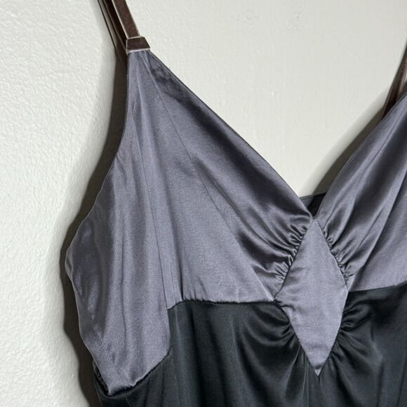 Mossimo‎ Womens Silk Tank Top Cami XL Black Gray Babydoll Empire Waist Goth 90s - Picture 7 of 11